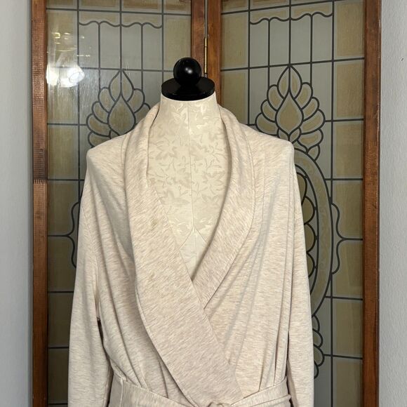 Soft Surroundings Belted Cozy Soft Midi Length Bath Robe Cream Color Size XL - Picture 6 of 15